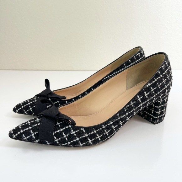 J Crew Avery Tweed Heels Black 